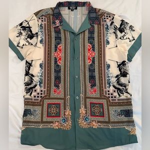 BoohooMan button down, medium, lightweight fabric